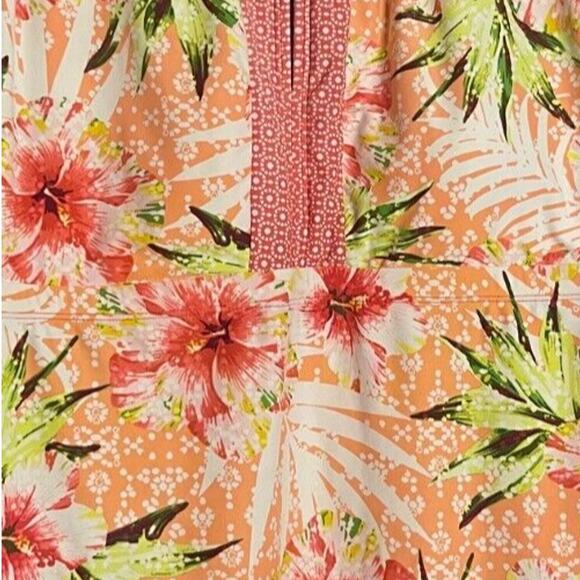 Beach House Size 14 Takini Hibiscus Floral Swim Tank Keyhole Neck Resort Wear - Picture 6 of 6